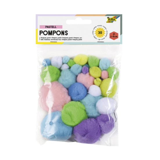 FOLIA ΠΟΜ ΠΟΜ ΣΕΤ 30 ΤΕΜΑΧΙΑ 1-4cm PASTEL FOLIA ΠΟΜ ΠΟΜ ΣΕΤ 30 ΤΕΜΑΧΙΑ 1-4cm PASTEL